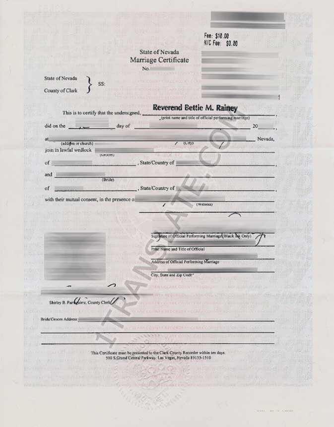 Ukrainian/Russian US Marriage certificate translation services (certified)